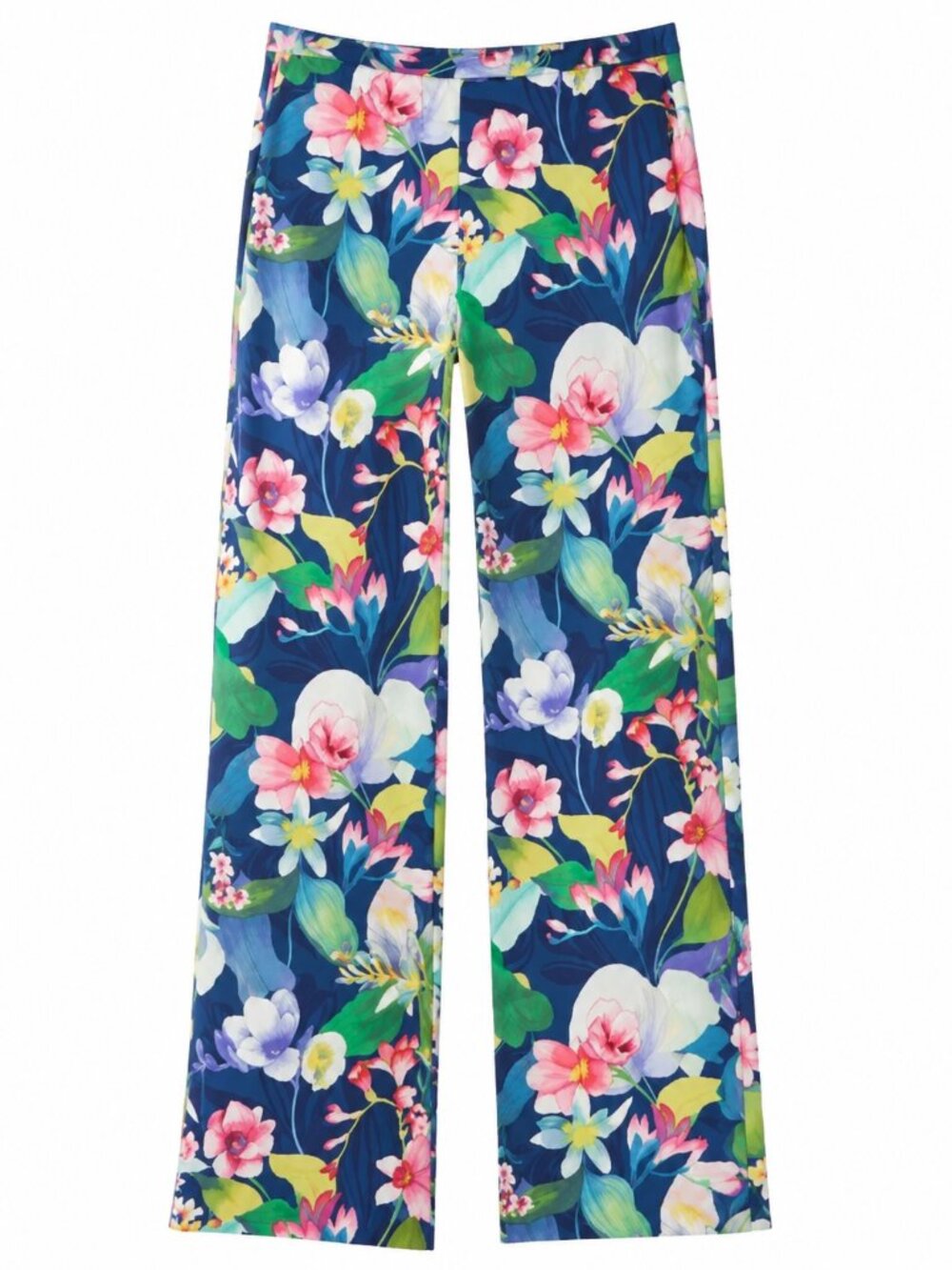 J.McLaughlin Broderick Pants Floral Reef Navy Multi Tencel Size 2,MSRP $198 NWT